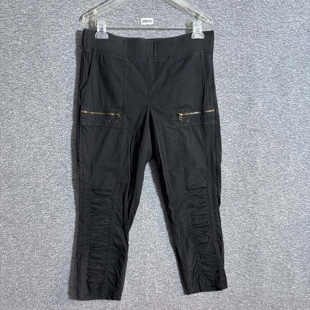 XCVI Women's Size Meidum Black Acker Zipper Slim Crop Pants